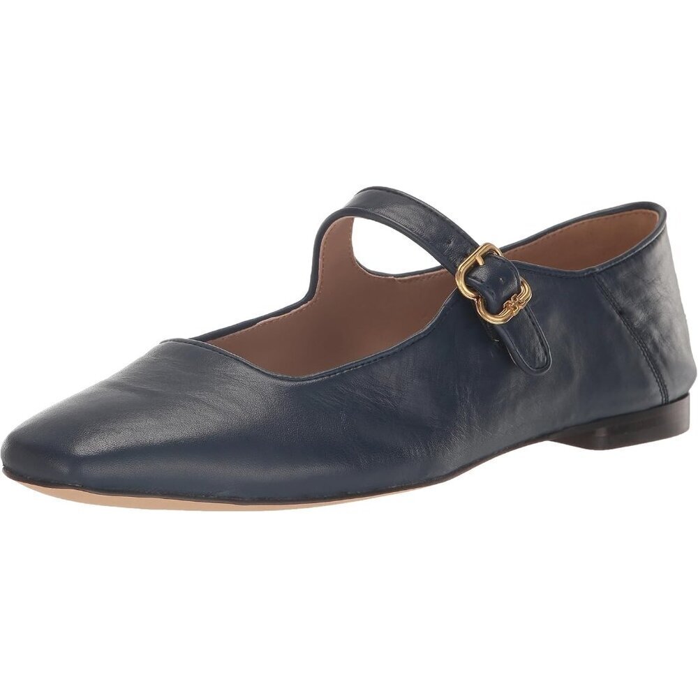 Sam Edelman Womens Hudson Navy Leather Michaela Mary Jane Ballet Flat Shoes